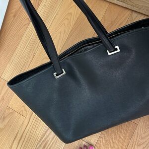 Lo & Sons Seville Aire Tote black leather commuter bag, 15” computer pocket